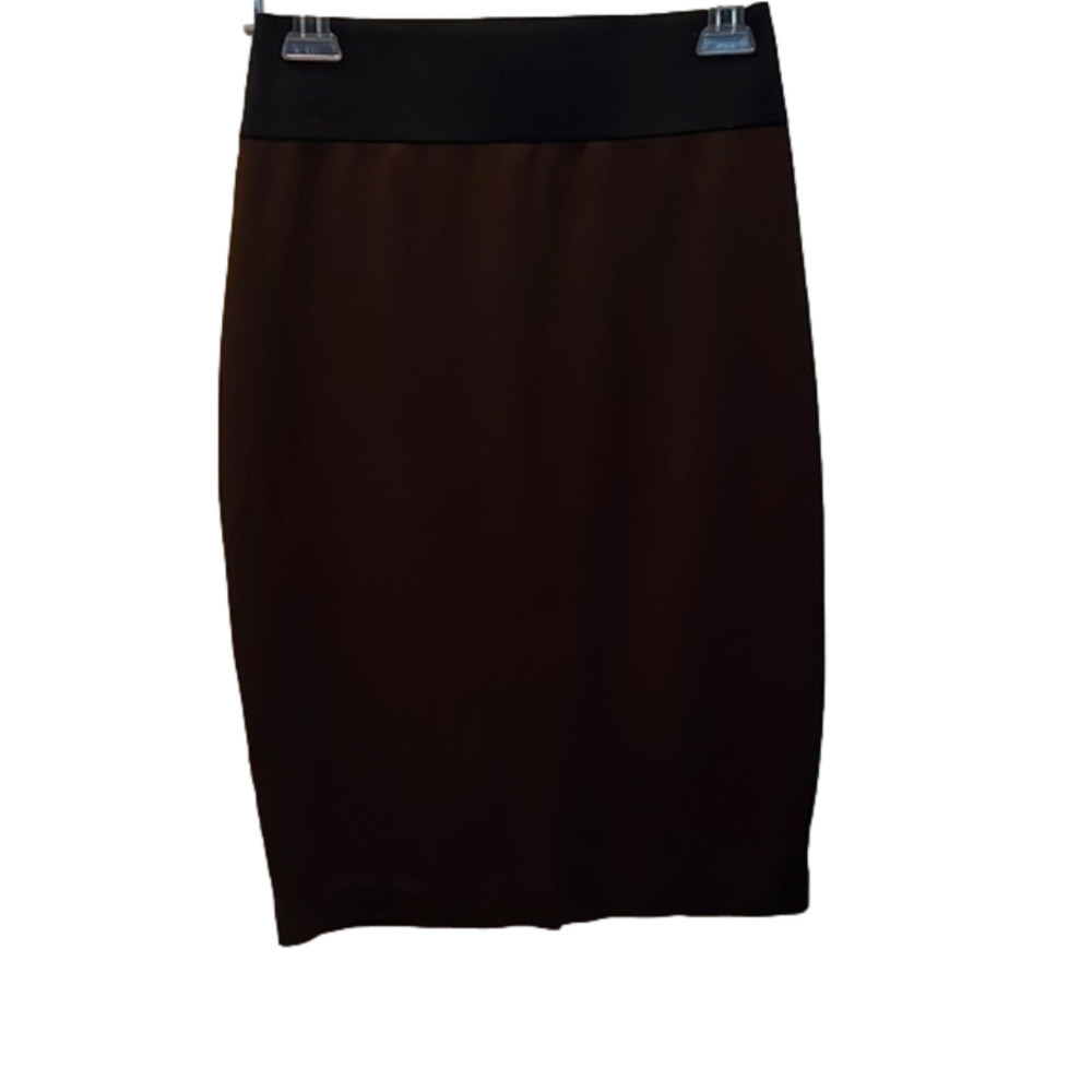 𝅺INC International Concepts Knee Length Elastic Band Pull-On Pencil Skirt Brown